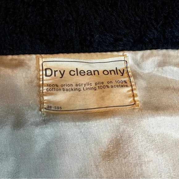 Vintage 1960's Fingerhut Fashion Jackie O Black Coat Black w/ Metal Buttons - Picture 10 of 14